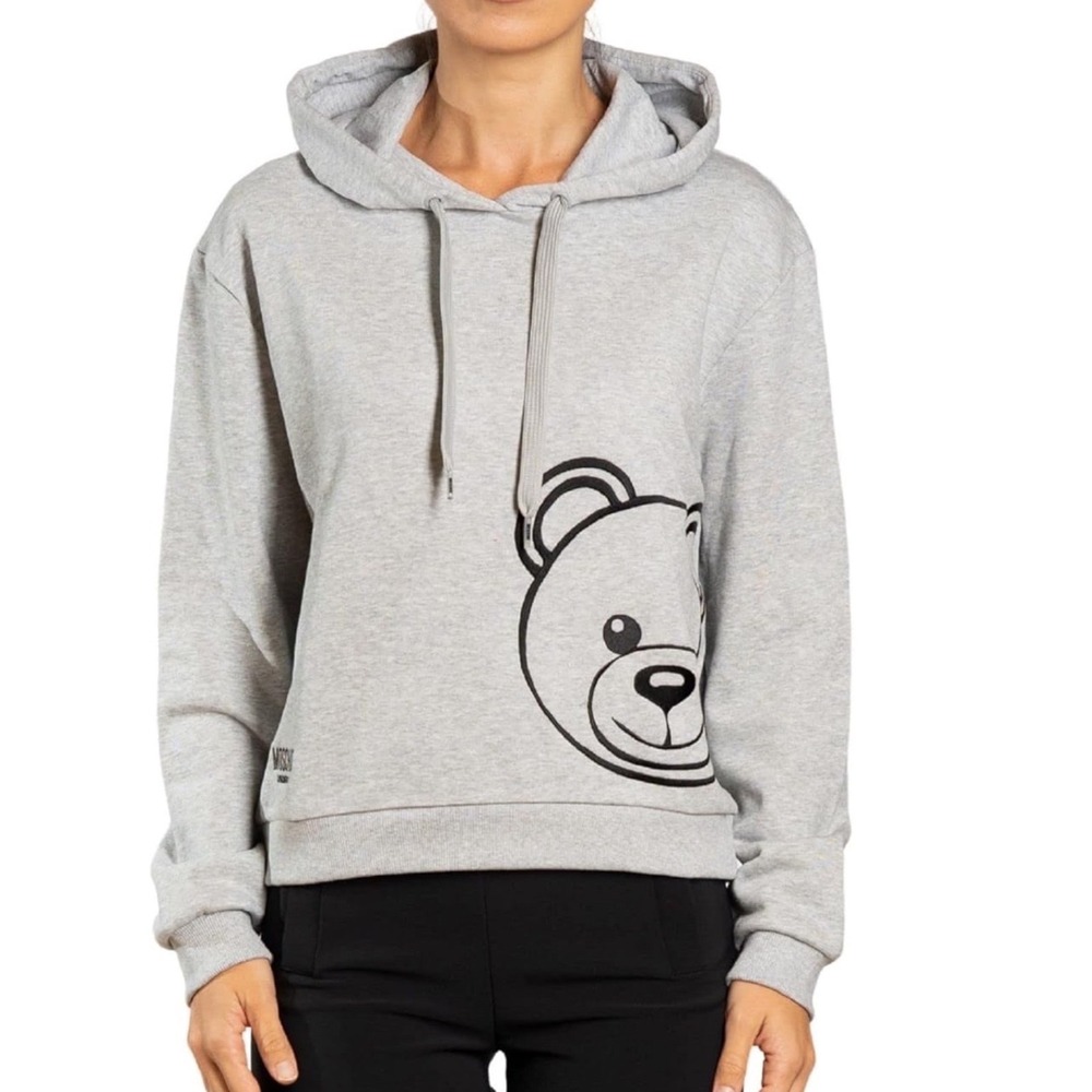 Moschino Underwear Grey Teddy Bear Hoodie Zip Up Sweatshirt‎ size M